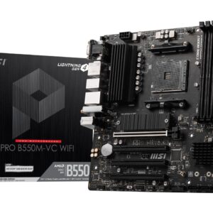 MSI PRO B550M-VC WiFi ProSeries Motherboard (AMD AM4, DDR4, PCIe 4.0, SATA 6Gb/s, M.2, USB 3.2 Gen 2, HDMI/DP, Wi-Fi, mATX) (Renewed)