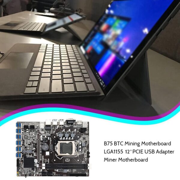 Nemeae B75 ETH Mining Motherboard 12 PCIE to USB with G540 CPU LGA1155 MSATA Support 2XDDR3 B75 USB BTC Motherboard - Image 7