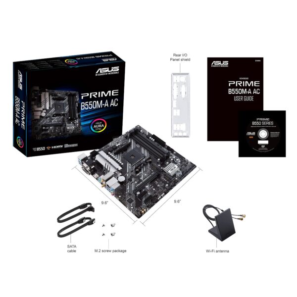 ASUS Prime B550M-A AC AMD AM4 (3rd Gen Ryzen™) Micro ATX Motherboard (PCIe 4.0, WiFi, ECC Memory, 1Gb LAN, HDMI 2.1/D-Sub, 4K@60HZ, Addressable Gen 2 RGB Header and Aura Sync) (Renewed) - Image 6