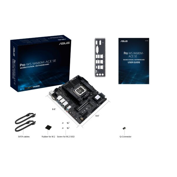 ASUS Pro WS W680M-ACE SE Intel LGA 1700 mATX BMC AST2600 Workstation Motherboard,,ECC Memory,2xIntel 2.5 Gb LAN,2xPCIe 4.0 M.2,USB 3.2 Gen 2x2 Front Panel,SlimSAS,Thunderbolt 4, ACCE (Renewed) - Image 2