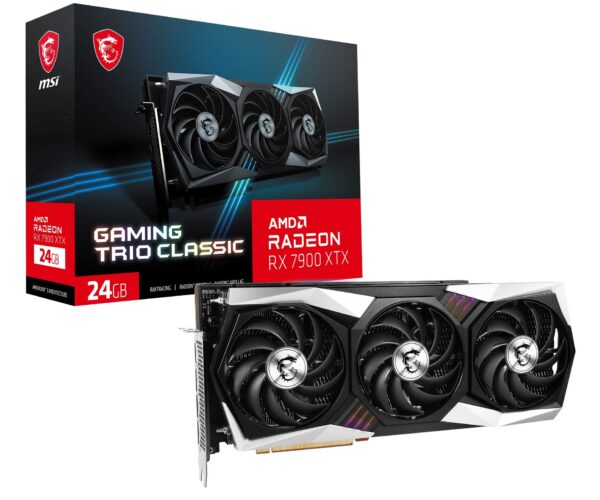 MSI Gaming Radeon RX 7900 XTX Gaming Trio Classic 24G 384-Bit HDMI/DP Torx Fan 4 AMD RDNA 3 Graphics Card (RX 7900 XTX Gaming Trio Classic 24G) (Renewed)