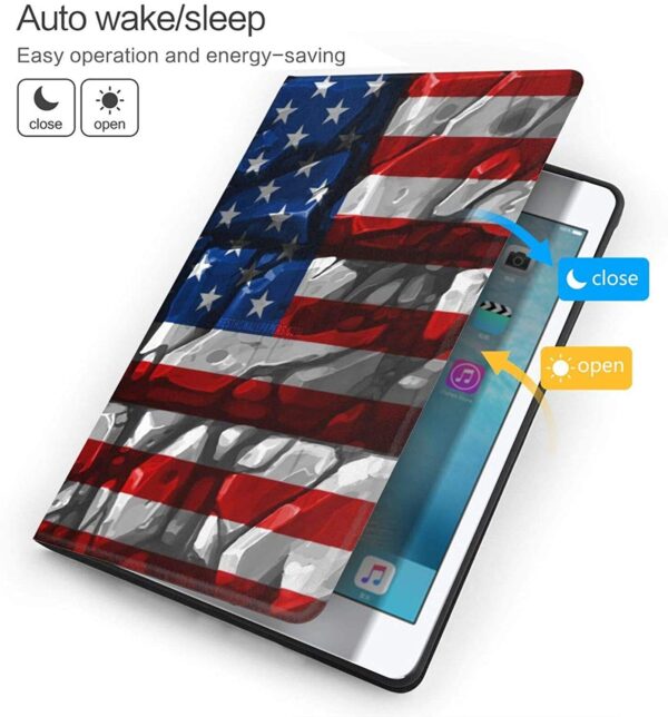 Bee Seamless Geometric Pattern iPad 10.2 Case 2019 for iPad 7th Generation Case Premium Shockproof Case PU Leather Protective Smart Cover - Auto Wake/Sleep, Multi-Angle Stand, Magnetic Closure - Image 3