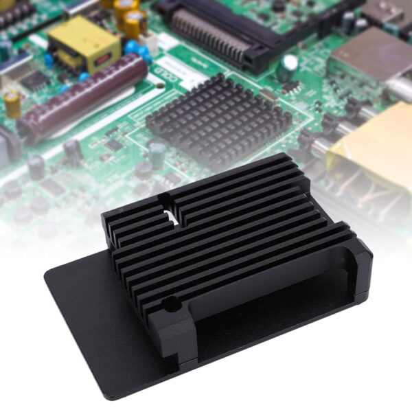 3 Model B Motherboard Case, Black Aluminum Alloy Housing with Passive Cooling for Stylish Computer Components - Image 2