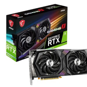 MSI Gaming GeForce RTX 3060 Ti LHR 8GB GDRR6 256-Bit HDMI/DP Nvlink Torx Fan 4 RGB Ampere Architecture OC Graphics Card (RTX 3060 Ti Gaming X 8G LHR) (Renewed)
