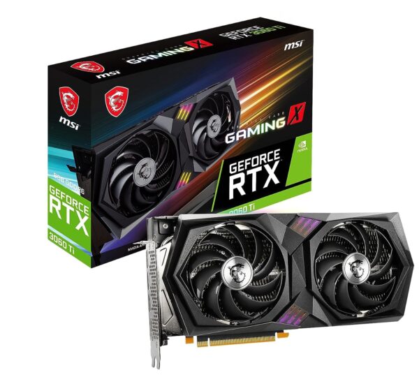 MSI Gaming GeForce RTX 3060 Ti LHR 8GB GDRR6 256-Bit HDMI/DP Nvlink Torx Fan 4 RGB Ampere Architecture OC Graphics Card (RTX 3060 Ti Gaming X 8G LHR) (Renewed)