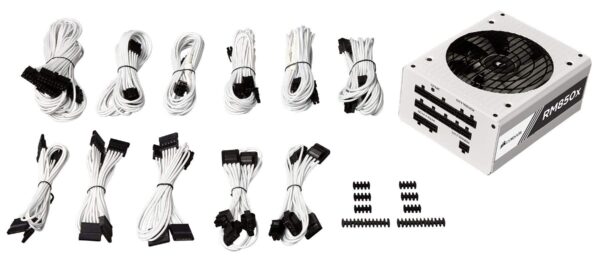CORSAIR RMX White Series, RM850x, 850 Watt, 80+ Gold Certified, Fully Modular Power Supply - White (Renewed) - Image 6