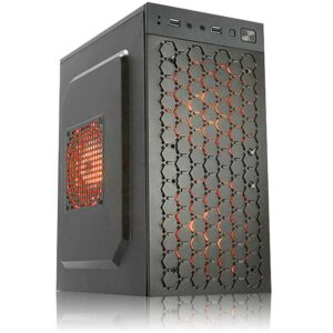 Micro ATX Tower Gaming PC Computer case, Front Panel with Honeycomb& Fully Ventilated Airflow,Supports M-AXT/ITX,Without Fan