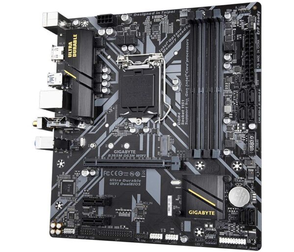 GIGABYTE B365M DS3H WiFi-Y1 (LGA1151/Intel/Micro ATX/USB 3.1 Gen 1 (USB3.0) Type A/DDR4/Motherboard) (Renewed)