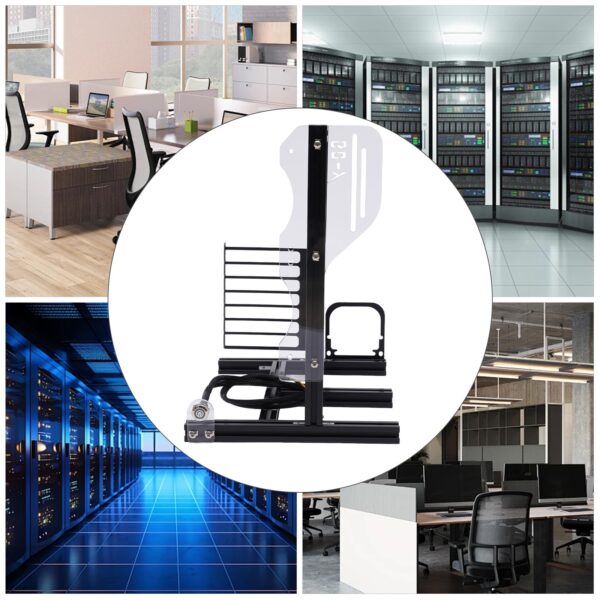DIY Computer Motherboard Case Rack, Bare Metal PC Frame Vertical Test Bench Computer Case, Self-Assembly Open Air Water Cooling Fan Chassic Rack, Fits ITX M-ATX ATX Motherboard Open Chassis (Black) - Image 3