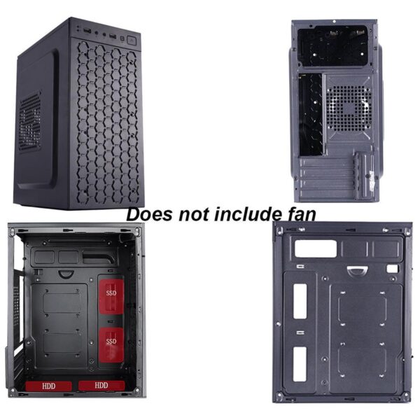 Micro ATX Tower Gaming PC Computer case, Front Panel with Honeycomb& Fully Ventilated Airflow,Supports M-AXT/ITX,Without Fan - Image 2