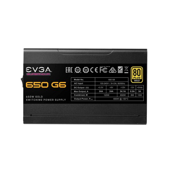 EVGA Supernova 650 G6, 80 Plus Gold 750W, Fully Modular, Eco Mode with FDB Fan, 10 Year Warranty, Includes Power ON Self Tester, Compact 140mm Size, Power Supply 220-G6-0750-X1 (Renewed) - Image 6