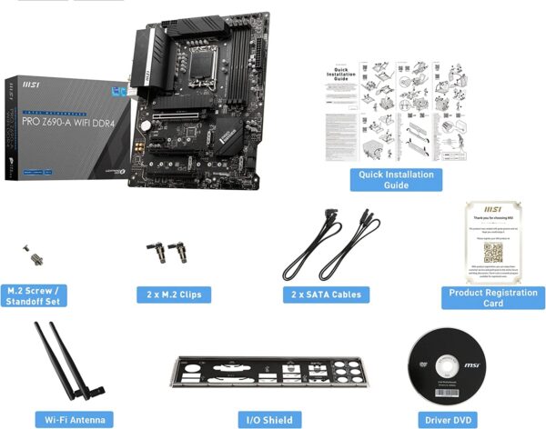 MSI PRO Z690-A WiFi DDR4 ProSeries Computer Gaming Motherboard (ATX, 12th Gen Intel Core, LGA 1700 Socket, DDR4, PCIe 4, CFX, M.2 Slots, Wi-Fi 6E) Intel PC Motherboards (Renewed) - Image 7