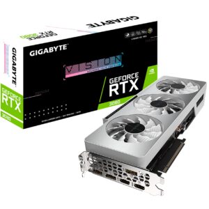 GIGABYTE GeForce RTX 3080 Vision OC 10G (REV2.0) Graphics Card, 3X WINDFORCE Fans, LHR, 10GB 320-bit GDDR6X, GV-N3080VISION OC-10GD REV2.0 Video Card (Renewed)