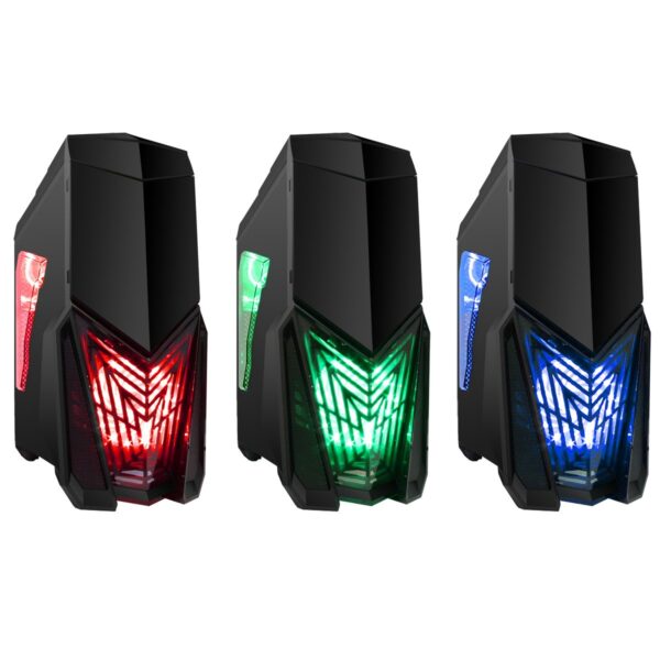 Game Max Destroyer Gaming Case for PC with 3 x 12 cm 15 Green LED Fans - Image 5