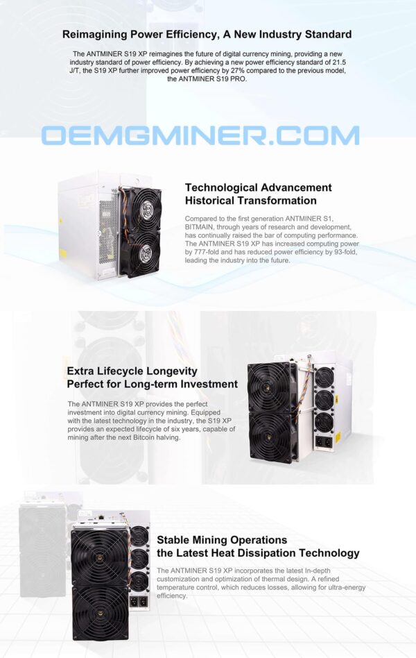 OEMGMINER Bitmain Antminer Miner S19 XP 141T 3032W Bitcoin Miner BTC/BCH Miner Crypto Mining (Antminer S19 XP 141Th) (Renewed) - Image 8