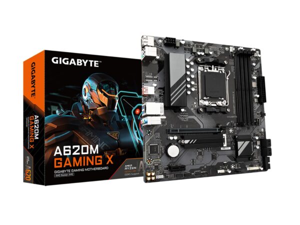 GIGABYTE A620M Gaming X AMD A620 Micro ATX Motherboard with DDR5, PCIe 4.0, USB 3.2 Gen1x2 Type-C, 5-Year Warranty (Renewed)