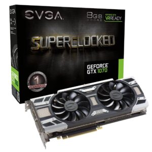 EVGA GeForce GTX 1070 SC GAMING ACX 3.0, 8GB GDDR5, LED, DX12 OSD Support (PXOC) Graphics Card 08G-P4-6173-KR (Renewed)