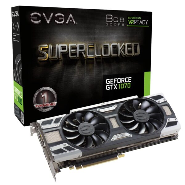 EVGA GeForce GTX 1070 SC GAMING ACX 3.0, 8GB GDDR5, LED, DX12 OSD Support (PXOC) Graphics Card 08G-P4-6173-KR (Renewed)