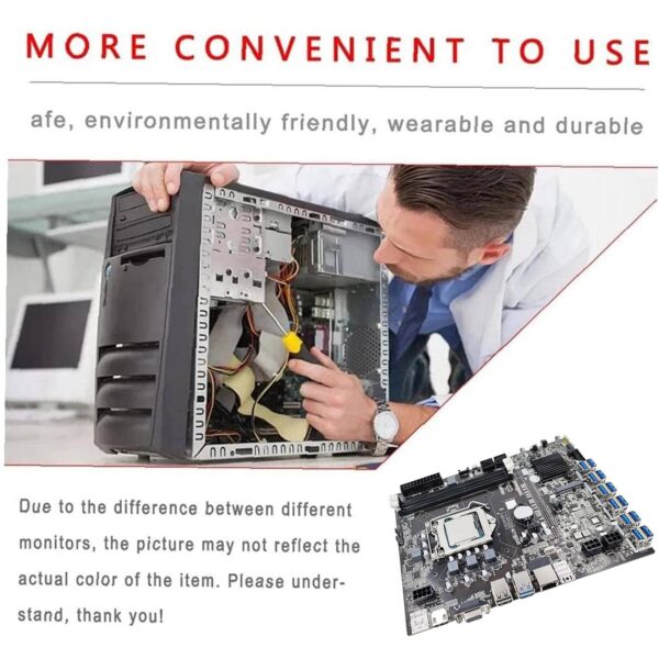 Nemeae B75 ETH Mining Motherboard 12 PCIE to USB with G540 CPU LGA1155 MSATA Support 2XDDR3 B75 USB BTC Motherboard - Image 3