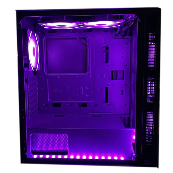 SaharaGaming P44M Mesh & Tempered Glass case is with 4 x Pirate Eye Modular 12cm Fans & Universal Fan hub (White Pirate Eye Fans) - Image 7
