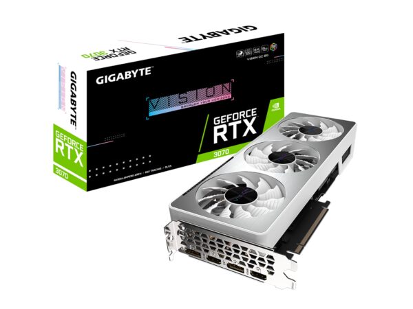 ANGIEHAIE Gigabyte GeForce RTX 3070 Vision OC 8G (REV2.0) Graphics Card, 3X WINDFORCE Fans, LHR, 8GB 256-bit GDDR6, GV-N3070VISION OC-8GD REV2.0 Video Card (Renewed)