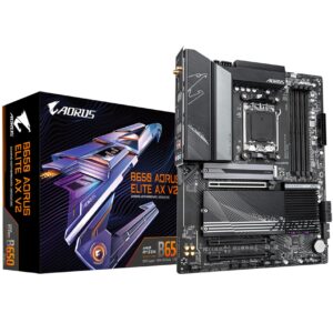 GIGABYTE B650 AORUS Elite AX V2 (AM5/ LGA 1718/ AMD/ B650/ ATX/ 5-Year Warranty/ DDR5/ Triple M.2/ PCIe 5.0/ USB 3.2 Gen2X2 Type-C/WiFi 6E/ 2.5GbE LAN/Q-Flash Plus/EZ-Latch/Motherboard) (Renewed)