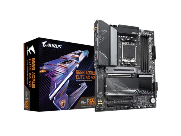 GIGABYTE B650 AORUS Elite AX V2 (AM5/ LGA 1718/ AMD/ B650/ ATX/ 5-Year Warranty/ DDR5/ Triple M.2/ PCIe 5.0/ USB 3.2 Gen2X2 Type-C/WiFi 6E/ 2.5GbE LAN/Q-Flash Plus/EZ-Latch/Motherboard) (Renewed)