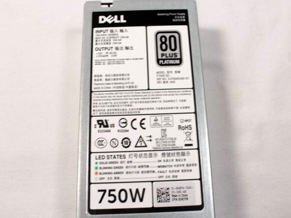 Dell 6W2PW 750 WATT REDUNDANT Power Supply for POWEREDGE R620 R720 R720XD (Renewed) - Image 4