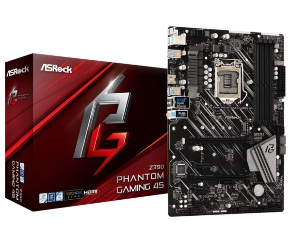 ASRock Z390 PHANTOM GAMING 4S LGA1151/ Intel Z390/ DDR4/ Quad CrossFireX/ SATA3&USB3.2/ M.2/ A&GbE/ATX Motherboard (Renewed)