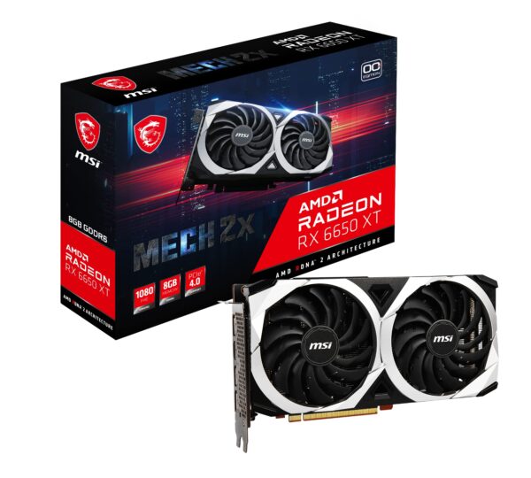 MSI Gaming Radeon RX 6650 XT 128-bit 8GB GDDR6 DP/HDMI Dual Torx 3.0 Fans FreeSync DirectX 12 VR Ready OC Graphics Card (RX 6650 XT MECH 2X 8G OC) (Renewed)