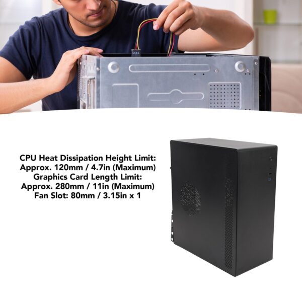 PC Gaming Case, Metal Fine Space Layout Desktop Computer Case Gaming PC Case Multiple Interfaces Gaming Computer PC Case for Home Office School - Image 2
