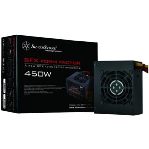 SilverStone Technology 450W SFX Form Factor 80 PLUS BRONZE Power Supply with +12V single rail, Active PFC (ST45SF) (Renewed)