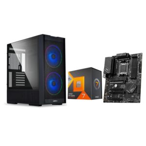 AMD Ryzen 7 7800X3D 8-Core16-Thread Desktop Processor + MSI PRO B650-P WiFi ProSeries Motherboard (AMD AM5, ATX, DDR5, PCIe 4.0) + LIAN LI LANCOOL 206 Desktop Computer Case Black