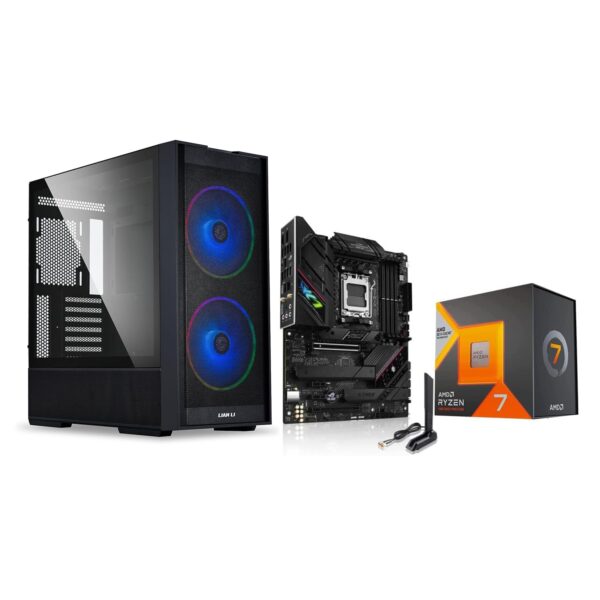 AMD Ryzen 7 7800X3D 8-Core16-Thread Desktop Processor + ASUS ROG Strix B650E-F Gaming WiFi AM5 (LGA1718) Motherboard + LIAN LI LANCOOL 206 Desktop Computer Case Black