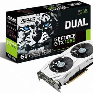 ASUS GeForce GTX 1060 6GB Dual-Fan OC Edition VR Ready Dual HDMI DP 1.4 Gaming Graphics Card (DUAL-GTX1060-O6G) (Renewed)