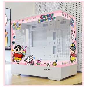 ATX Case, Computer Cases,Mid-Tower PC Gaming Case M-ATX/ITX - Front I/O USB 3.0 /Type-C Port - 270 ° Panoramic View Tempered Glass Panel - Includes A Themed Light Board