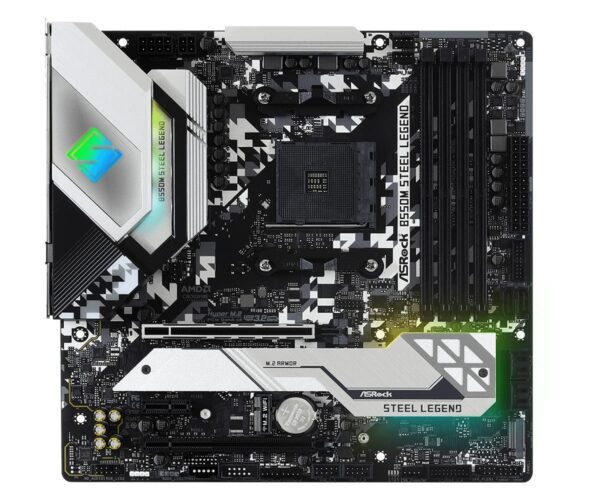 ASRock B550M Steel Legend Supports 3rd Gen AMD AM4 Ryzen/Future AMD Ryzen Processors Motherboard (Renewed) - Image 2