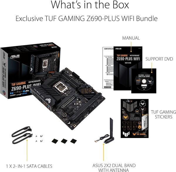 Asus TUF Gaming Z690-PLUS WiFi Socket LGA1700/ Intel Z690/ DDR5/ WiFi&Bluetooth/ SATA3&USB3.2/ M.2/ ATX Motherboard (Renewed) - Image 3