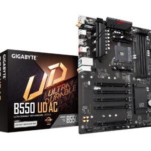 GIGABYTE B550 UD AC (AM4/ AMD/ B550/ ATX/Dual M.2/ SATA 6Gb/s/USB 3.2 Gen 2/ Intel 802.11a/b/g/n/ac/Realtek GbE LAN/PCIe 4.0/ Motherboard) (Renewed)