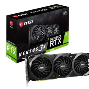 MSI Gaming GeForce RTX 3080 LHR 10GB GDRR6X 320-Bit HDMI/DP Nvlink Torx Fan 3 Ampere Architecture OC Graphics Card (RTX 3080 Ventus 3X 10G OC LHR) (Renewed)