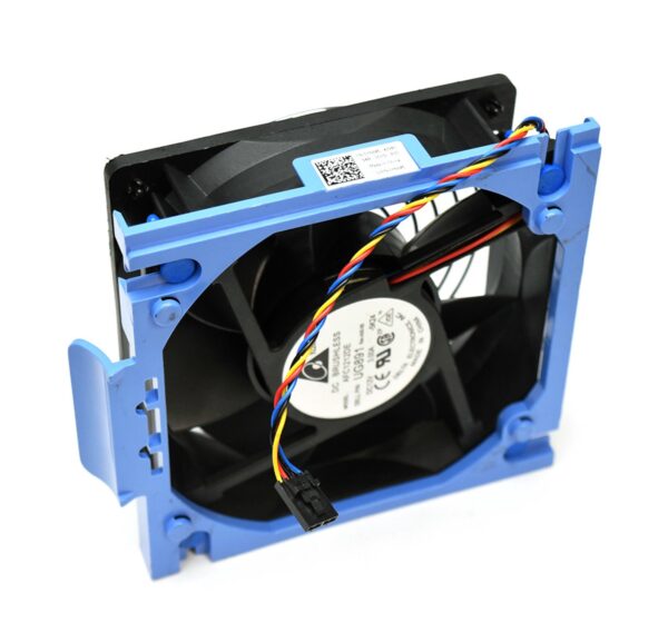 Aquamoon Trading YN845 Genuine Dell PowerEdge T300 PE-T300 120x38 12V Rear Fan Assembly PWM Case Fan w/4-Pin 4-Wire Cable UG891 Blue Shroud Bracket Plastic Module