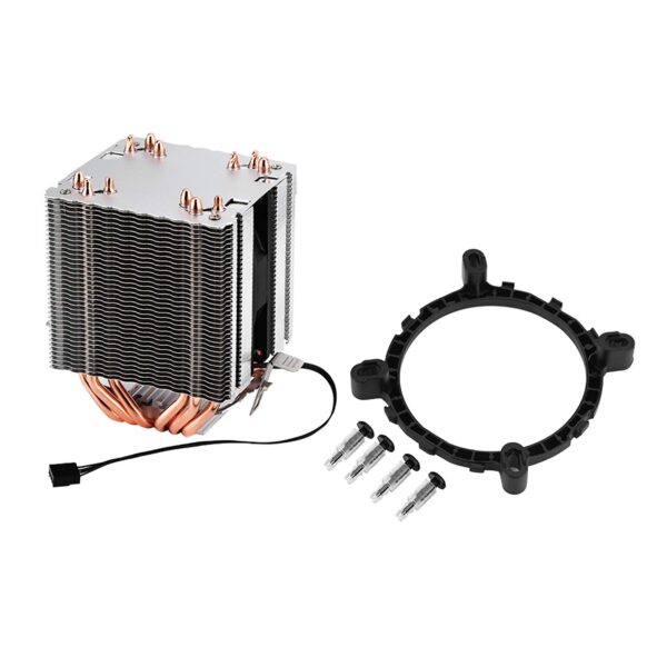 Temperature Control 6 Heatpipe Dual-Tower CPU Cooler, Quiet 800-2200 CPU Air Cooler, Suitable for AMD, Intel 775, 1150, 1151, 1155, 1156, 1366(Blue Light) - Image 2