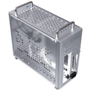 ITX Case Mini Size, Support 240 Water Cooling Aluminum Desktop PC Case, DIY Computer Chassis with Interchangeable Side Panels for Gamer Office Home Personal Use-with Acrylic Side Panel