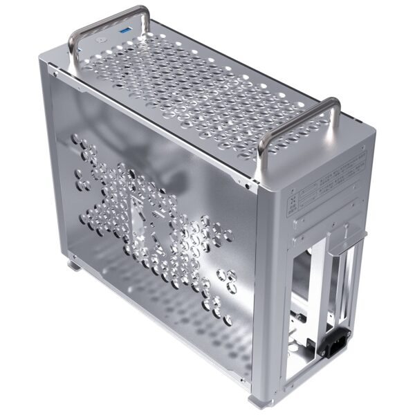 ITX Case Mini Size, Support 240 Water Cooling Aluminum Desktop PC Case, DIY Computer Chassis with Interchangeable Side Panels for Gamer Office Home Personal Use-with Acrylic Side Panel