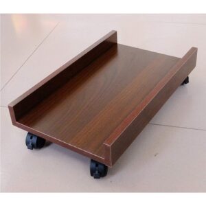 Mobile Desktop Tower Computer Floor Stand ，CPU Stand ATX-Case Caddy with 4 Caster Rolling Wheels (5 Colors) (Color : Teak)