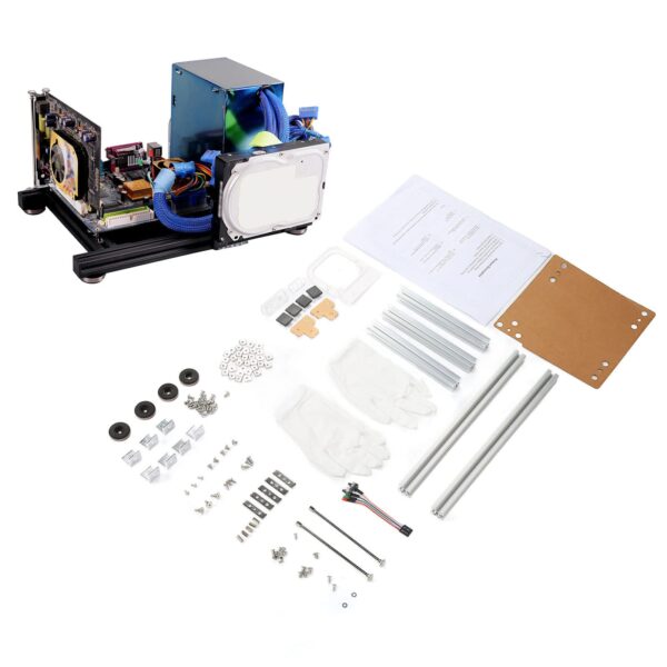 Cfor OMPuter Open Case Bracket Mining Rig Frame Aluminum Alloy Itx Cfor OMPuter Open Case Bracket Good Heat Dissipation Split Hardware Structure Aluminum Alloy DIY Bare Frame for (Silver) - Image 3