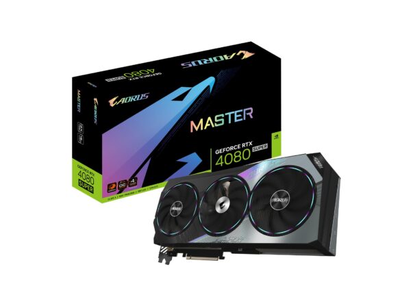 GIGABYTE AORUS GeForce RTX 4080 Super Master 16G Graphics Card, 3X WINDFORCE Fans, 16GB 256-bit GDDR6X, GV-N408SAORUS M-16GD Video Card (Renewed), Black