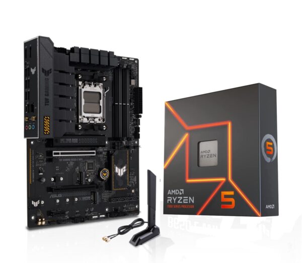 MICRO CENTER AMD Ryzen 5 7600X CPU Processor with ASUS TUF Gaming B650-E WiFi AM5 ATX Motherboard