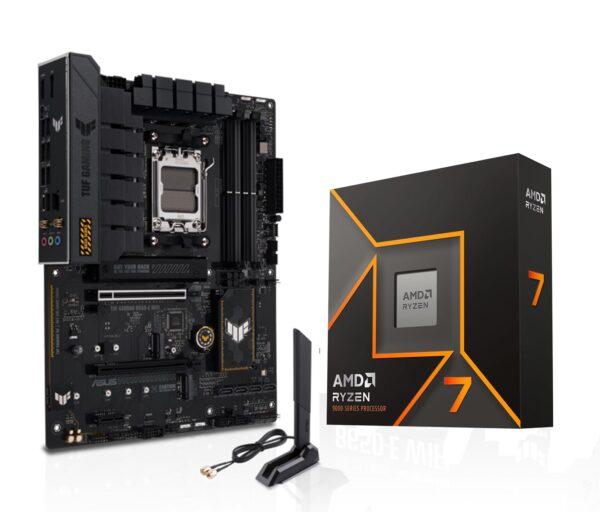 Micro Center AMD Ryzen 7 9700X CPU Processor with ASUS TUF Gaming B650-E WiFi AMD B650 AM5 ATX Motherboard
