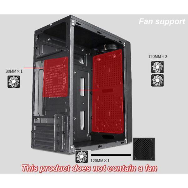 Micro ATX Tower Gaming PC Computer case, Front Panel with Honeycomb& Fully Ventilated Airflow,Supports M-AXT/ITX,Without Fan - Image 6